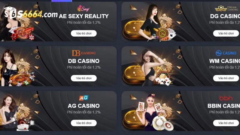 Sảnh game hấp dẫn trong Sòng bài S666
